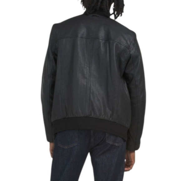 🖤🔹️ANDREW MARC🔹️Leather Macneil Bomber Black Jacket - Picture 2 of 2